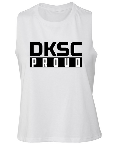 DKSC White Racerback Cropped Tank (3 designs)