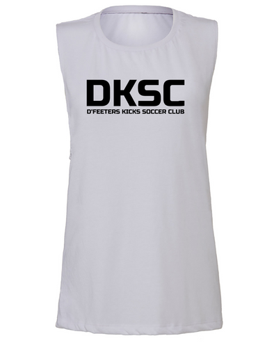 DKSC White Flowy Scoop Muscle Tank (5 designs)