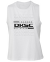 DKSC White Racerback Cropped Tank (3 designs)