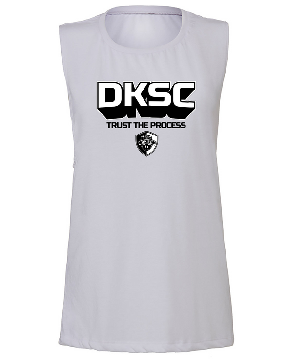 DKSC White Flowy Scoop Muscle Tank (5 designs)