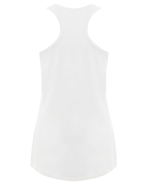 DKSC White Flowy Scoop Muscle Tank (5 designs)